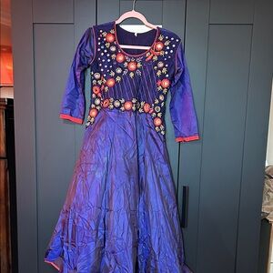 New! Embroidered Navy blue Kids Dress